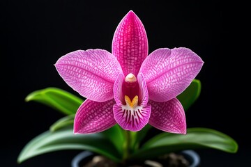 Fototapeta premium Orchids, hybrid varieties, carefully bred showcase the creativity and skill of horticulturists