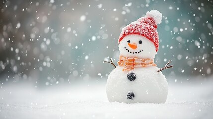 Fototapeta premium Snowman on the snow