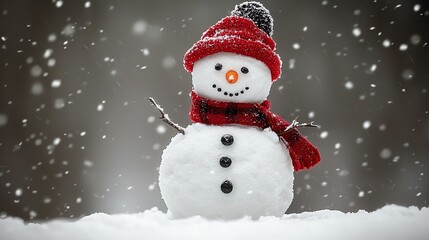 Snowman on the snow