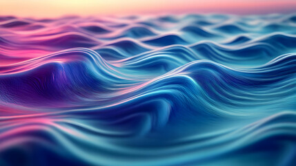 Fototapeta premium Abstract waves of blue and pink in a wavy pattern.