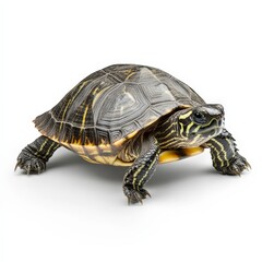 Obraz premium A turtle is standing on a white background