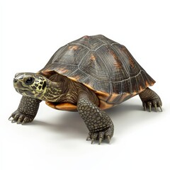 Obraz premium A turtle is standing on a white background