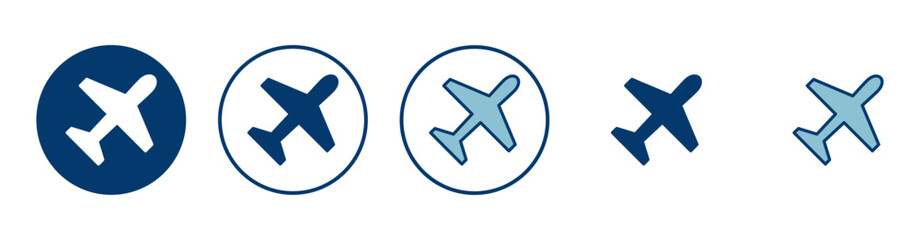 Fototapeta premium Plane icon vector isolated on white background. Aeroplane vector icon. Flight transport symbol. Travel element illustration. Holiday symbol. Airplane