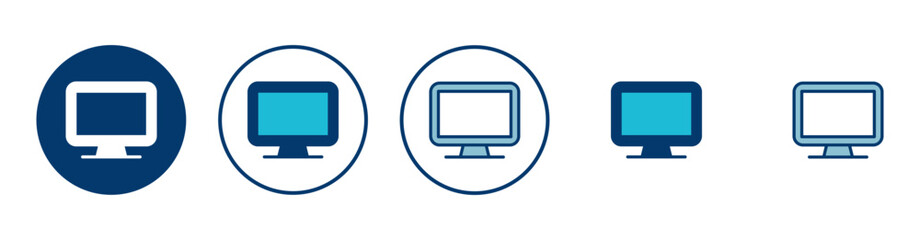 Computer icon vector isolated on white background. PC Icon vector. Computer monitor icon. Flat PC symbol