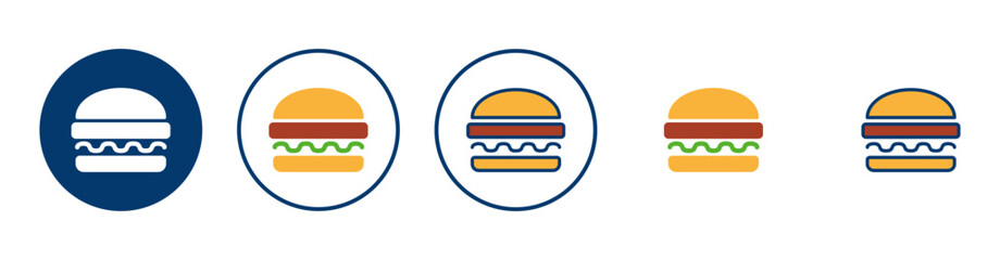 Hamburger icon vector isolated on white background. Burger and hamburger icon. Fast food vector icon