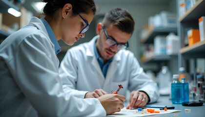 Collaborative Scientists Working Together on Research Project