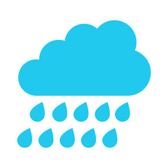 Rain cloud icon. Vector illustration in flat style isolated on white background