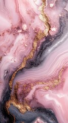 Blush pink and soft gray marble swirls with rose gold flecks