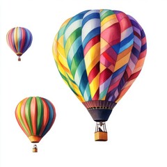 Fototapeta premium Colorful Hot Air Balloons Soaring High