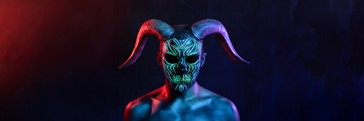 face mask carnival death halloween horn animal