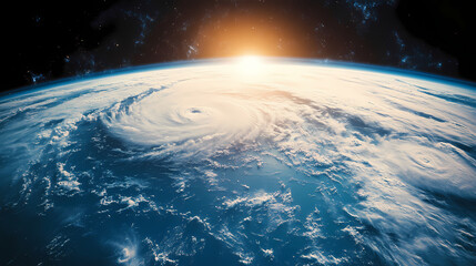 the large storm occurring view of the earth from space. Storm. Illustration