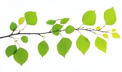 Fototapeta premium A long green leafy branch with many leaves on it