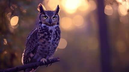 Majestic Owl Perched on a Branch