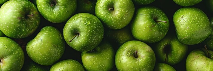 Seamless background of fresh ripe green apple