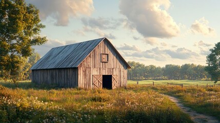 Charming rural barn design, perfect for countryside and lifestyle photography