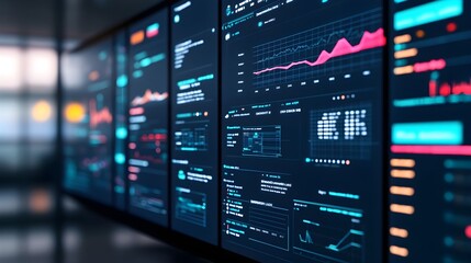 Naklejka premium Data Analytics Dashboard with Charts & Graphs