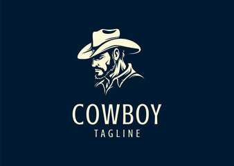 Fototapeta premium Vector illustration of Cowboy Logo Design