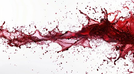 Red wine splash texture over white background