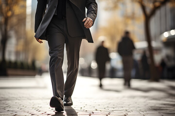 Cropped Photo of Man in Suit Walking | Professional Business Attire and Confident Stance