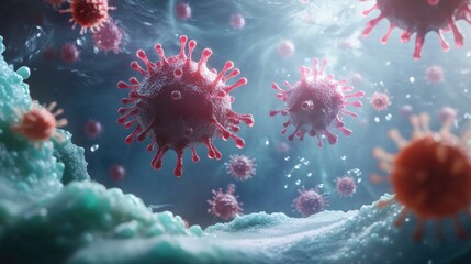 Eosinophils releasing granules to combat an infection, illustrating their role in immune response and inflammation