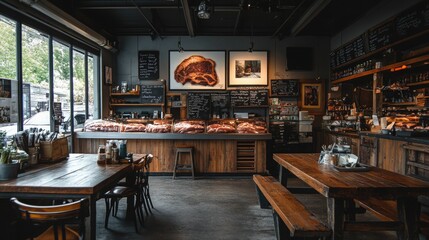 Obraz premium Modern butch shop interior design, Ai generated