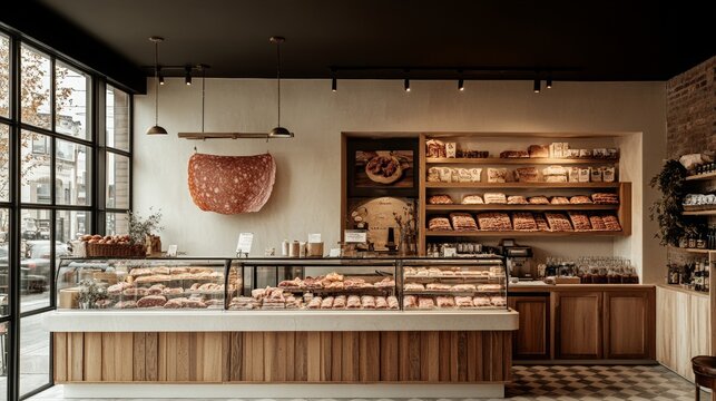 Modern butch shop interior design, Ai generated