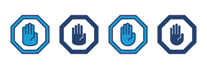 Stop icon vector. stop road sign. hand stop icon vector