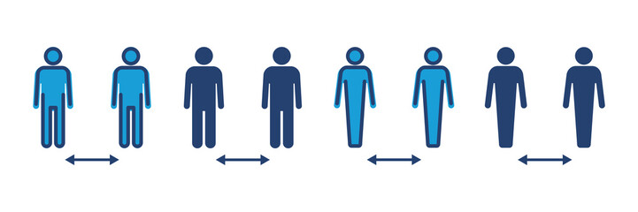 Social distance icon vector. social distancing icon. self quarantine sign