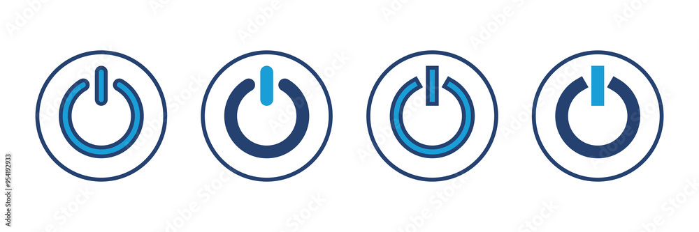 Sticker Power icon vector. Power Switch Icon. Electric power