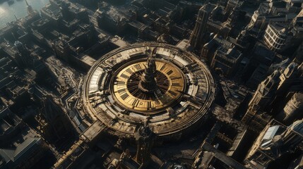 Fototapeta premium Clock City: An Aerial View of Time-Themed Architecture