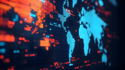 Obraz premium World Map Digital Technology Abstract Background