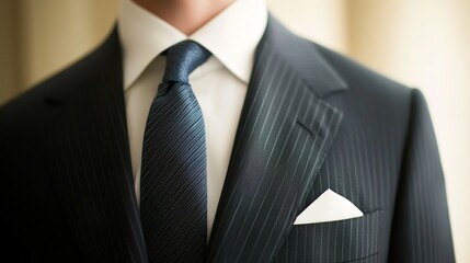 Elegant Suit: A Classic and Sophisticated Outfit Featuring Tailored Jacket and Trousers, Ideal for Formal Occasions and Professional Settings.