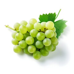 Obraz premium Green grapes fruit on white background