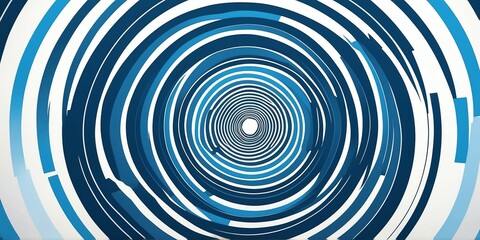 abstract vector concentric circles with white to blue gradient background