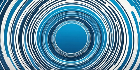 abstract vector concentric circles with white to blue gradient background