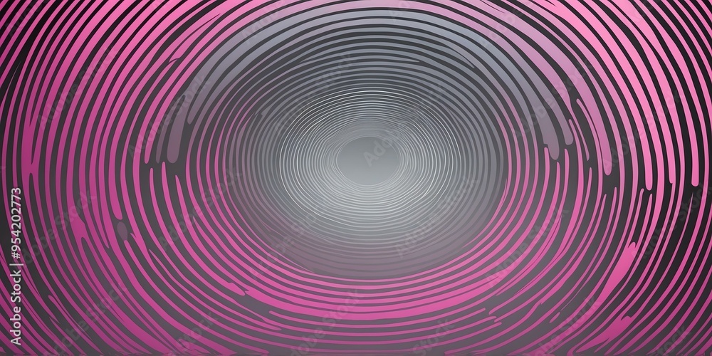 Wall mural abstract vector concentric circles with grey to pink gradient background