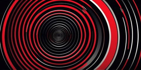 abstract vector concentric circles with black to red gradient background