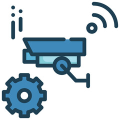 cctv security control smart city technology filled outline