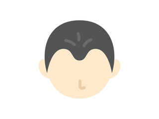 生え際の髪の毛が薄くなった、男性のアイコンのイラスト
