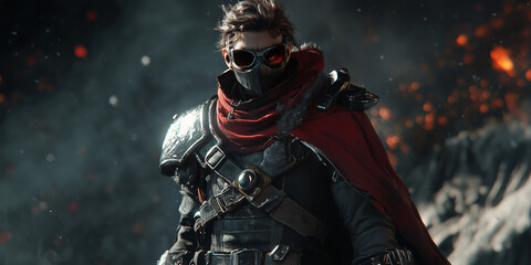 Fototapeta premium Game Character. Page Header or Banner