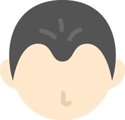 生え際の髪の毛が薄くなった、男性のアイコンのイラスト