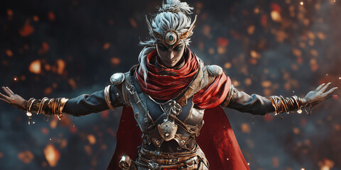 Fototapeta premium Game Character. Page Header or Banner
