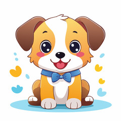Naklejka premium Dog Cute Small Cartoon Baby Animal 