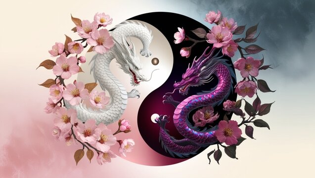 A vibrant yin yang circle