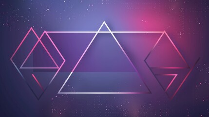 Naklejka premium Abstract geometric design with triangles and polygons on a cosmic background.