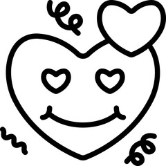 Love Happy Line Icon Vector