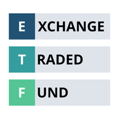 Exchange Traded Fund icon. Invest in ETF. Finance and investment concept.
