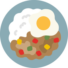 ガパオライスのアイコンのイラスト