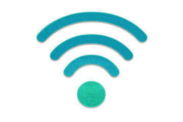 グラデーションがかった緑から青色に変わるwi-fiのマークのアイコン