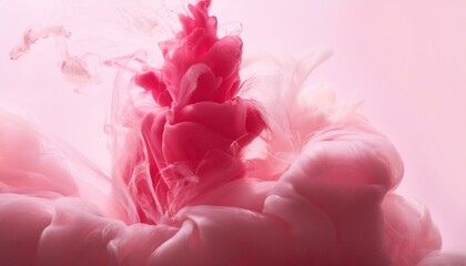 水中で弾ける赤色のインク背景